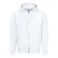 White Rock Hand Sign Skeleton Rock N Roll Halloween Faux Pocket Zipper Hoodie - longCreatives