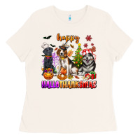 Bone happy hallothanksmas dogs Ladies Tee - texasbilliewilder