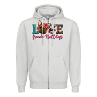 Dove Grey love french bulldogs Zipper Hoodie - Artiststas