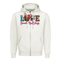 Oatmeal Heather love french bulldogs Zipper Hoodie - Artiststas