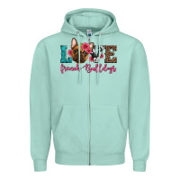 Seafoam love french bulldogs Zipper Hoodie - Artiststas