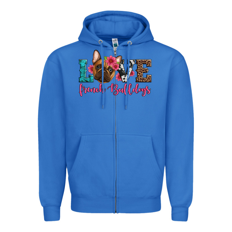 Love French Bulldogs Zipper Hoodie by Artiststas | Teevron