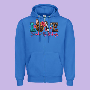 Love French Bulldogs Zipper Hoodie Designed By Artiststas