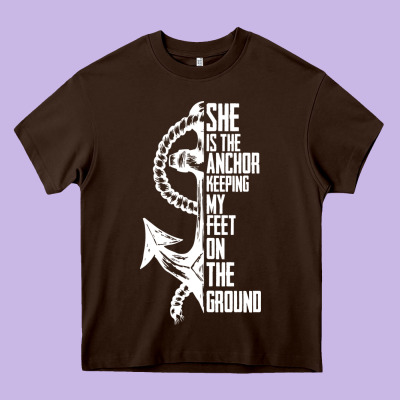 She Is The Anchor Keeping My Feet On The Ground Heavy Core Tee Designed By Bettercallsaul
