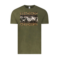 Vintage Olive leopard cowhide pattern background Vintage Tee - Jasminsmagicworld