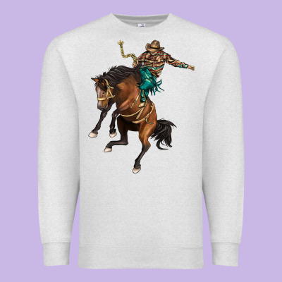 Western Horse Rodeo Premium Sweatshirt Designed By Barkaloodesign