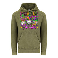 Vintage Olive parading with my gnomies Vintage Hoodie - OliviaCreatesArt