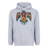 Heather Grey pinky western sunflower thunderbird Heavyweight Hoodie - BarkalooDesign