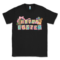 Black Happy Easter plate letters Easter Day Classic Tee - HowdyJamesFarm
