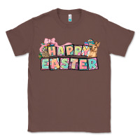 Chestnut Happy Easter plate letters Easter Day Classic Tee - HowdyJamesFarm
