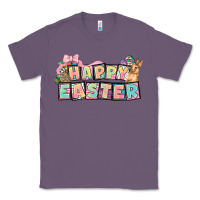 Lavender Happy Easter plate letters Easter Day Classic Tee - HowdyJamesFarm