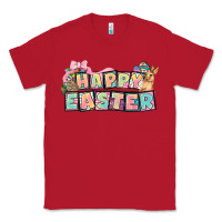 Red Happy Easter plate letters Easter Day Classic Tee - HowdyJamesFarm