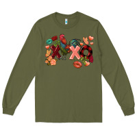 Army Green Rooster Valentine's Day xoxo Long Sleeve Tee - FaDigitalArtStudio