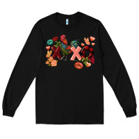 Black Rooster Valentine's Day xoxo Long Sleeve Tee - FaDigitalArtStudio