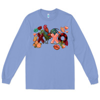 Colony Blue Rooster Valentine's Day xoxo Long Sleeve Tee - FaDigitalArtStudio