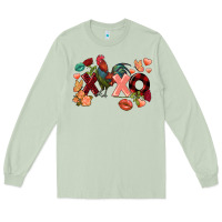Matcha Rooster Valentine's Day xoxo Long Sleeve Tee - FaDigitalArtStudio