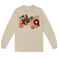 Mushroom Rooster Valentine's Day xoxo Long Sleeve Tee - FaDigitalArtStudio