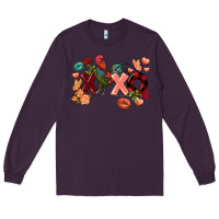 Plum Rooster Valentine's Day xoxo Long Sleeve Tee - FaDigitalArtStudio
