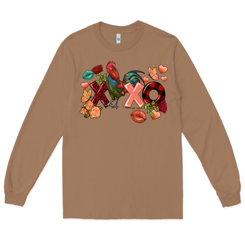 Rooster Valentine's Day Xoxo Long Sleeve Tee by FaDigitalArtStudio | Teevron