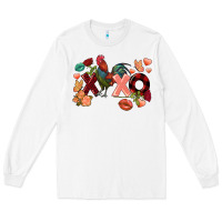 White Rooster Valentine's Day xoxo Long Sleeve Tee - FaDigitalArtStudio