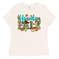 Bone Western howdy Fall Ladies Tee - NancyCooperArtShop