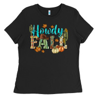 Black Western howdy Fall Ladies Tee - NancyCooperArtShop
