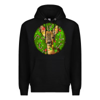 Black red brocket deer christmas Premium Hoodie - LillyAllenDesigns