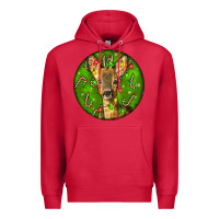 Cardinal red brocket deer christmas Premium Hoodie - LillyAllenDesigns