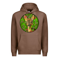 Chestnut red brocket deer christmas Premium Hoodie - LillyAllenDesigns