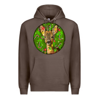 Coffee red brocket deer christmas Premium Hoodie - LillyAllenDesigns