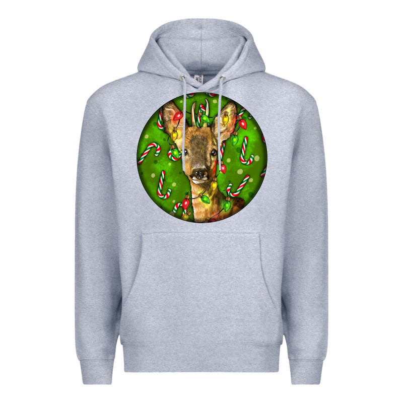 Red Brocket Deer Christmas Premium Hoodie by LillyAllenDesigns | Teevron
