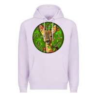 Lilac red brocket deer christmas Premium Hoodie - LillyAllenDesigns