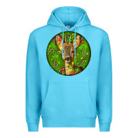 Ocean Blue red brocket deer christmas Premium Hoodie - LillyAllenDesigns