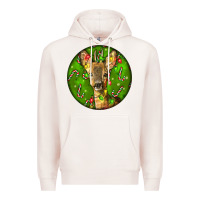 Pale Pink red brocket deer christmas Premium Hoodie - LillyAllenDesigns