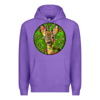 Purple red brocket deer christmas Premium Hoodie - LillyAllenDesigns