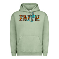 Pigment Oil Green faith thanksgiving cross Urban Hoodie - AdoDesignShop