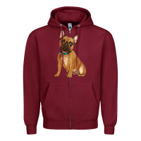 Burgundy french bulldog Zipper Hoodie - Artiststas