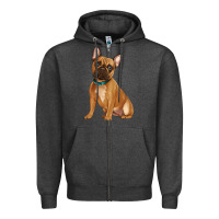 Charcoal Heather french bulldog Zipper Hoodie - Artiststas