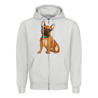 Dove Grey french bulldog Zipper Hoodie - Artiststas