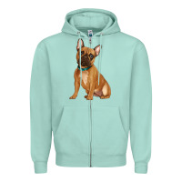 Seafoam french bulldog Zipper Hoodie - Artiststas