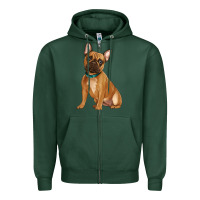 Sports Green french bulldog Zipper Hoodie - Artiststas