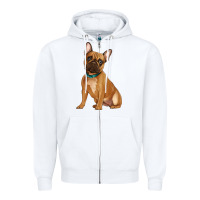 White french bulldog Zipper Hoodie - Artiststas