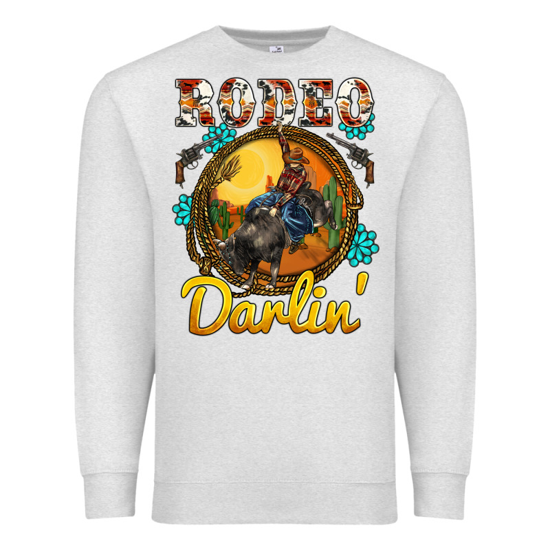 Western Rodeo Darlin' Sunset Sunflowers Weapon Premium Sweatshirt by BarkalooDesign | Teevron