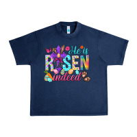 Navy He is risen indeed Happy Easter Day Urban Heavy Tee - HowdyJamesFarm