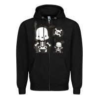 Black pochacco skeleton halloween shirt Zipper Hoodie - longCreatives