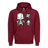 Burgundy pochacco skeleton halloween shirt Zipper Hoodie - longCreatives