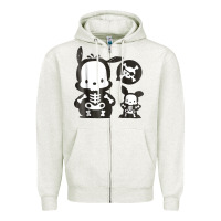 Oatmeal Heather pochacco skeleton halloween shirt Zipper Hoodie - longCreatives