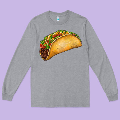 Taco Long Sleeve Tee Designed By Fadigitalartstudio
