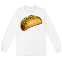 White Taco Long Sleeve Tee - FaDigitalArtStudio