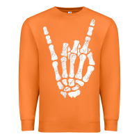 Carrot Rock Hand Sign Skeleton Rock N Roll Halloween Faux Pocket Premium Sweatshirt - longCreatives